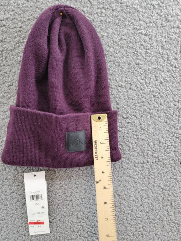 Calvin Klein Supersoft Slouchy Beanie Women's One Size Aubergine Solid