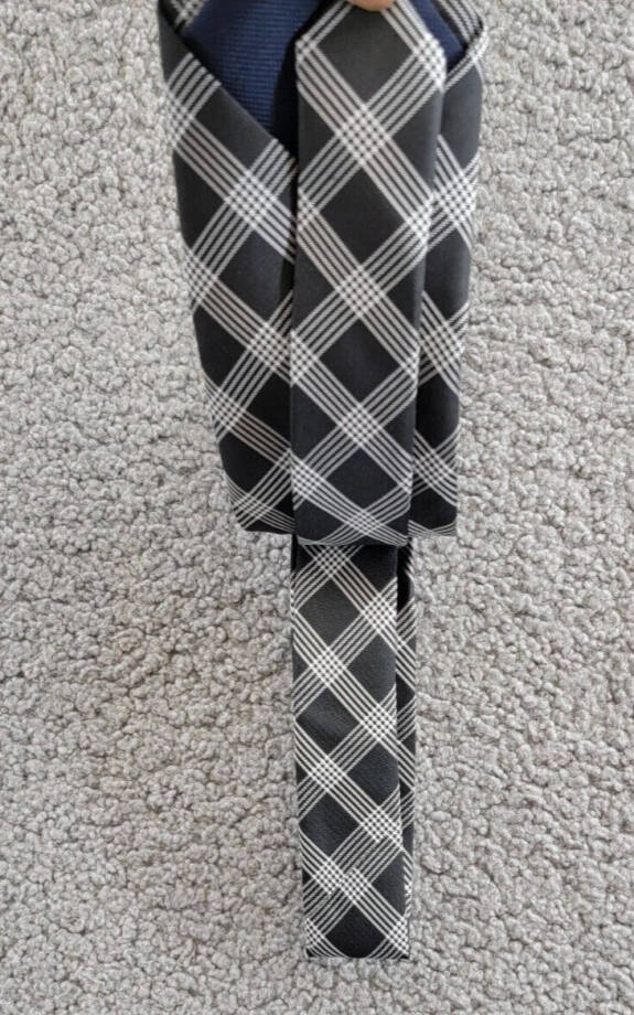 Michael Kors Lombard Check Tie Men's One Size Black Classic Design Pointed Style