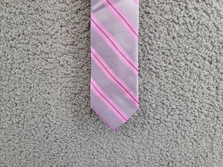 Michael Kors Silk Blend Vitra Stripe Tie Men's One Size Rose Keeper Loop
