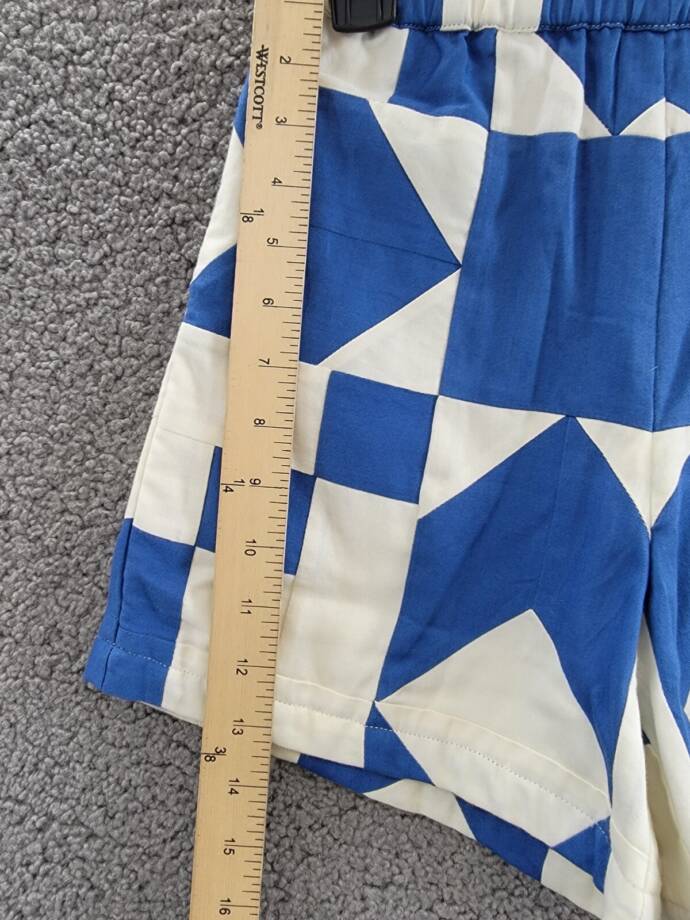 Sea Tanya Patchwork Shorts Girls' 10Y Blue/White Pockets Elastic Waist Pull On