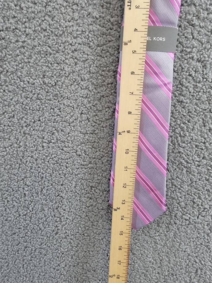 Michael Kors Silk Blend Vitra Stripe Tie Men's One Size Rose Keeper Loop
