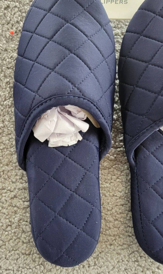Charter Club Quilted Slippers Women's XL (11-12) Indigo Sea Slip on~