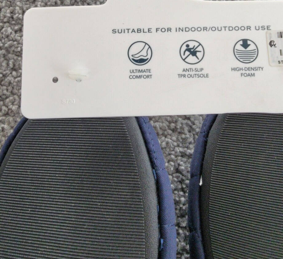 Charter Club Quilted Slippers Women's XL (11-12) Indigo Sea Slip on~