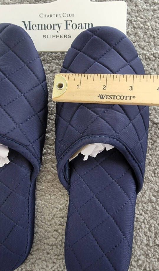 Charter Club Quilted Slippers Women's XL (11-12) Indigo Sea Slip on~