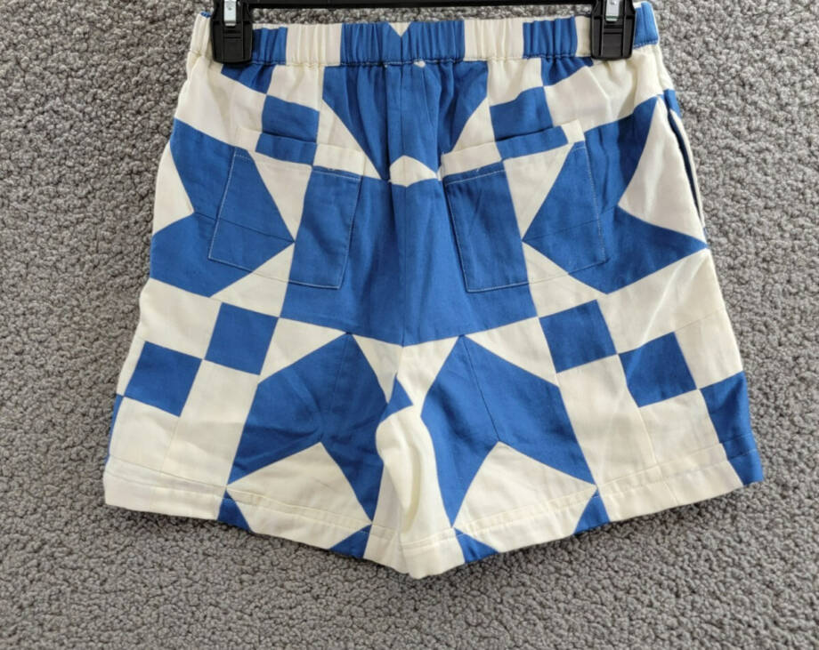 Sea Tanya Patchwork Shorts Girls' 10Y Blue/White Pockets Elastic Waist Pull On