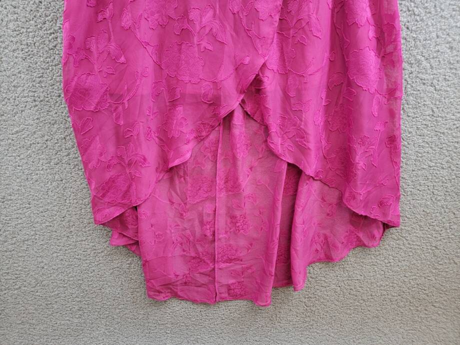 BCX Off-The-Shoulder Ruffled Asymmetrical-Hem Jacquard Dress Women's XL Fuchsia
