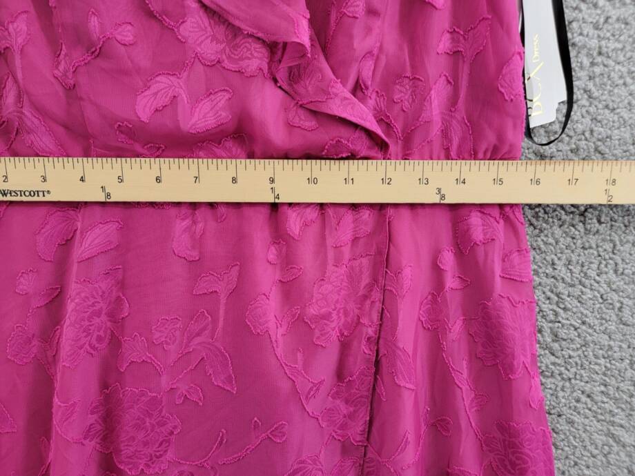 BCX Off-The-Shoulder Ruffled Asymmetrical-Hem Jacquard Dress Women's XL Fuchsia