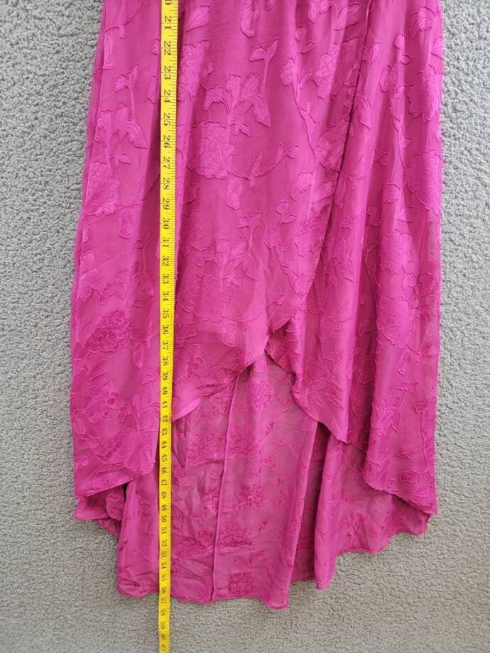 BCX Off-The-Shoulder Ruffled Asymmetrical-Hem Jacquard Dress Women's XL Fuchsia