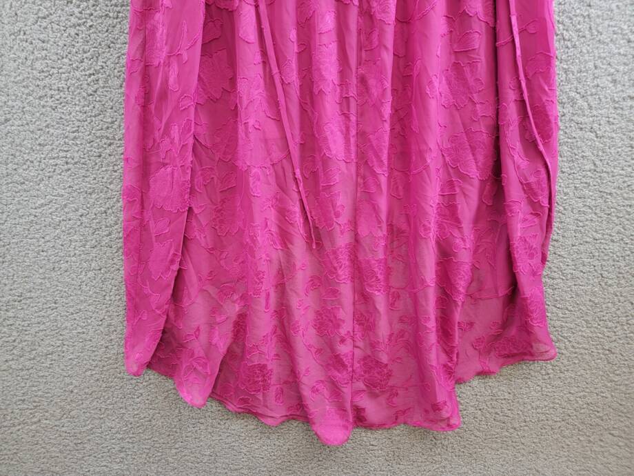 BCX Off-The-Shoulder Ruffled Asymmetrical-Hem Jacquard Dress Women's XL Fuchsia