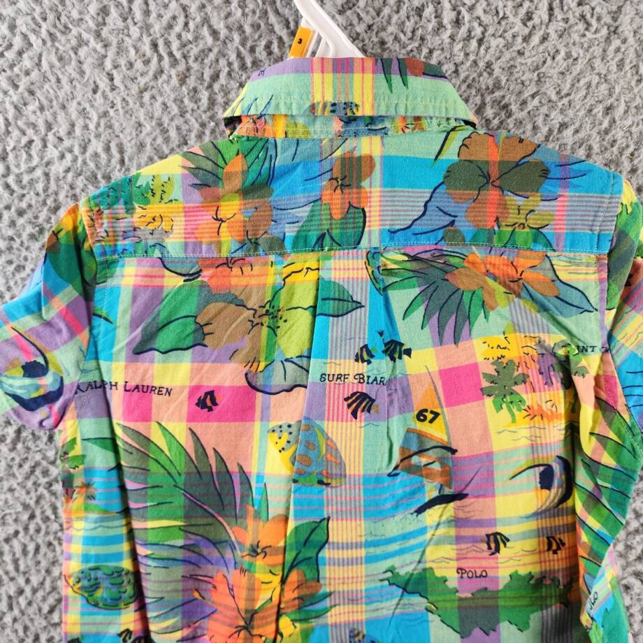 Polo Ralph Lauren Tropical Graphic Button Down Shirt Toddler Boys 3 Multi S/S