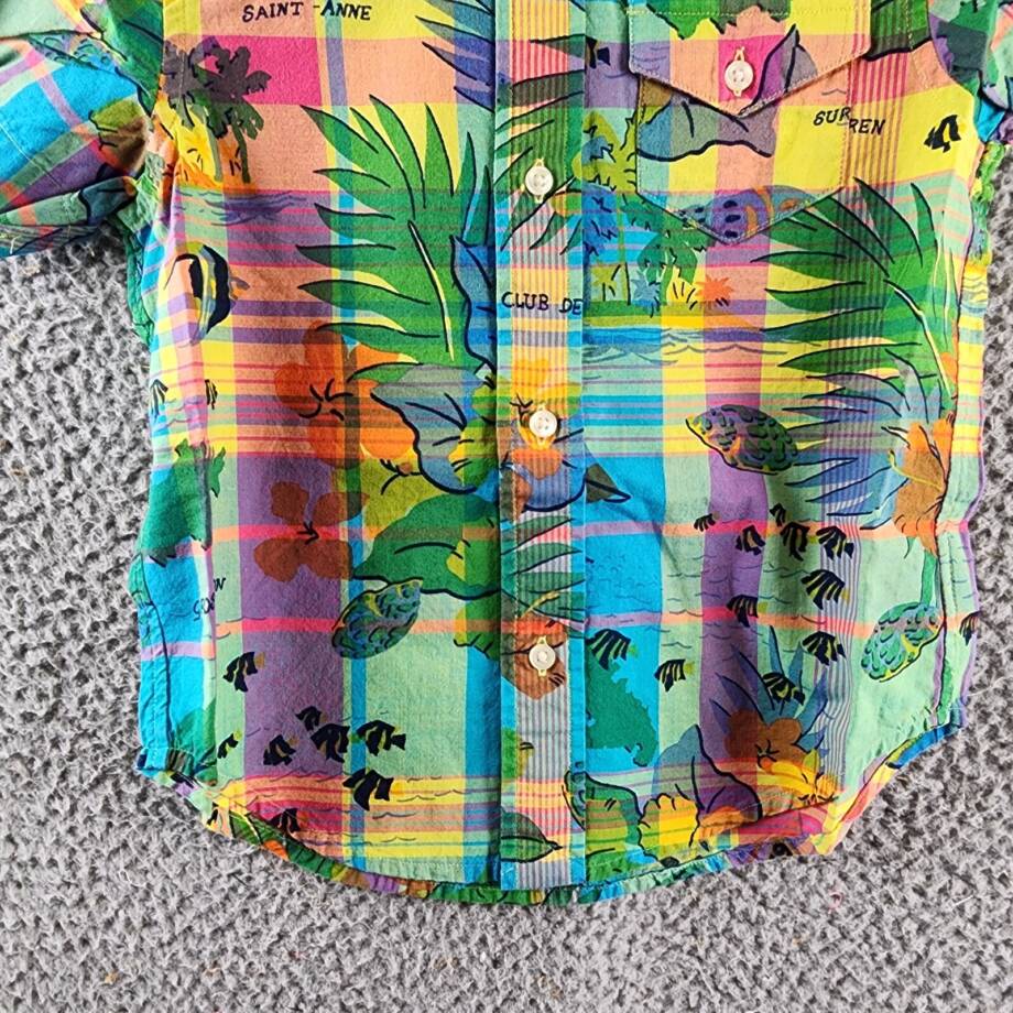 Polo Ralph Lauren Tropical Graphic Button Down Shirt Toddler Boys 3 Multi S/S