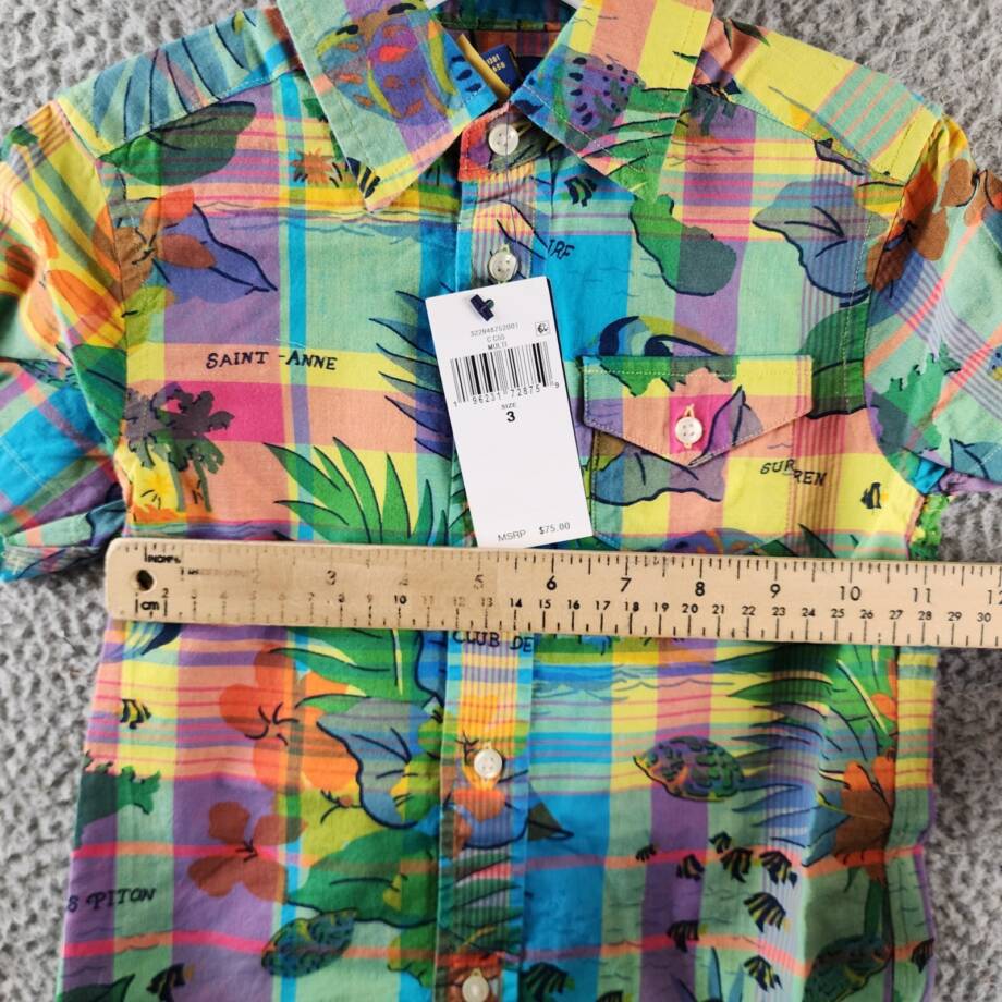 Polo Ralph Lauren Tropical Graphic Button Down Shirt Toddler Boys 3 Multi S/S