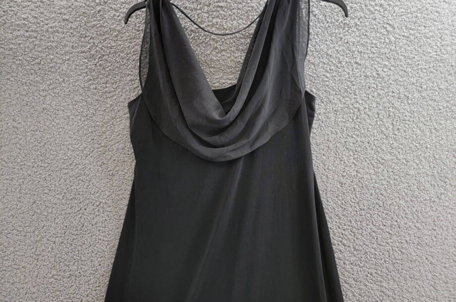 Connected Apparel Cowlneck Sleeveless A-Line Dress Women's 12 Black Pullover