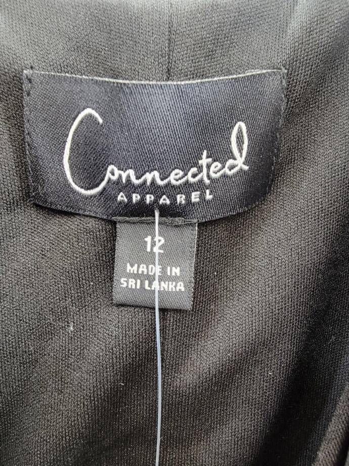 Connected Apparel Cowlneck Sleeveless A-Line Dress Women's 12 Black Pullover