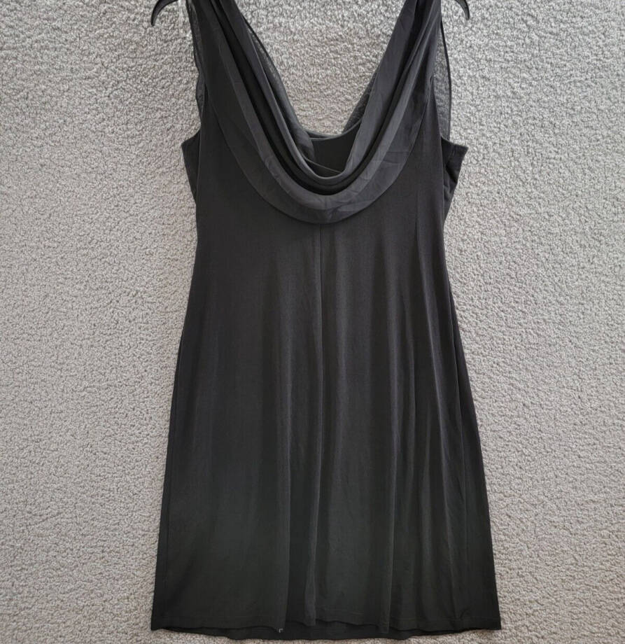 Connected Apparel Cowlneck Sleeveless A-Line Dress Women's 12 Black Pullover