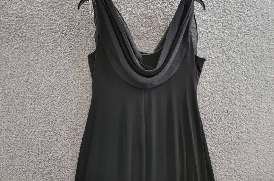 Connected Apparel Cowlneck Sleeveless A-Line Dress Women's 12 Black Pullover