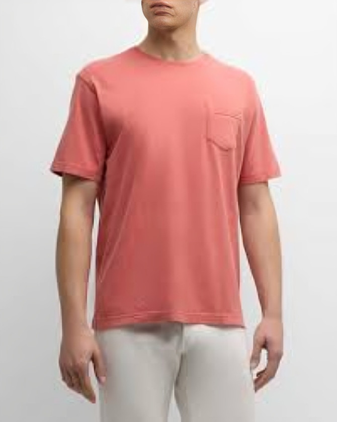 Peter Millar Lava Wash Pocket T-Shirt Men's XXL Clay Rose Crew Neck Short Sleeve