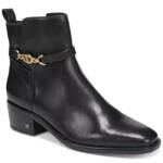Sam Edelman Brawley Buckled Pointed Ankle Boots Women's 7 Black Side Zip Closure