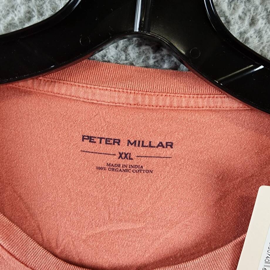 Peter Millar Lava Wash Pocket T-Shirt Men's XXL Clay Rose Crew Neck Short Sleeve