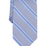 Michael Kors Vitra Stripe Tie Men's One Size Blue Adjustable Pointed Style