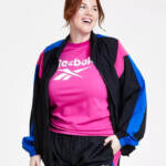 Reebok Plus Zip-Front Colorblocked Jacket Women's 4X/26-28W Semi Proud Pink L/S