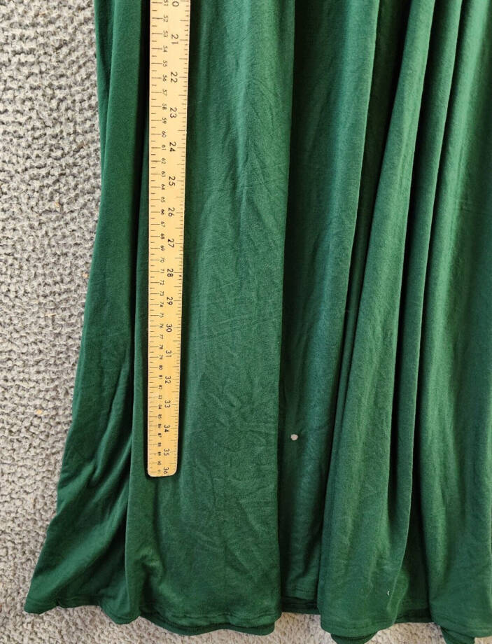 24seven Comfort Apparel Plus Size Bishop Sleeves Maxi Dress Women's 2X Green L/S