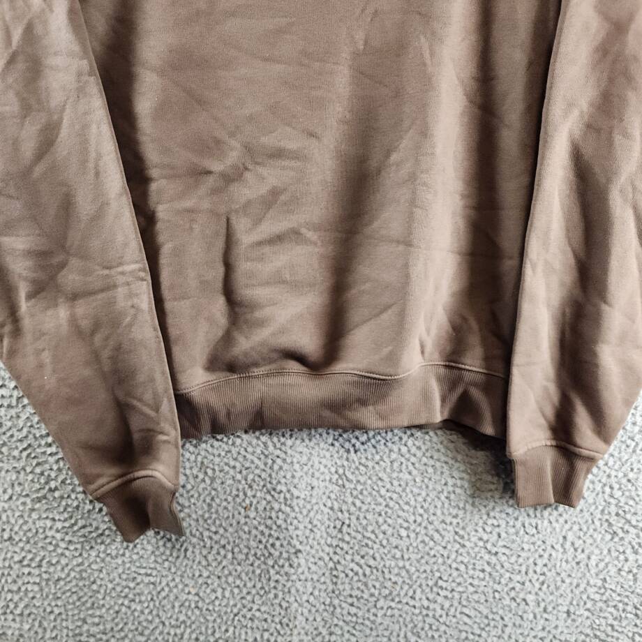 Reebok Identity Cotton Fleece Mock Neck Sweatshirt Women's S Brown Drop Shoulder