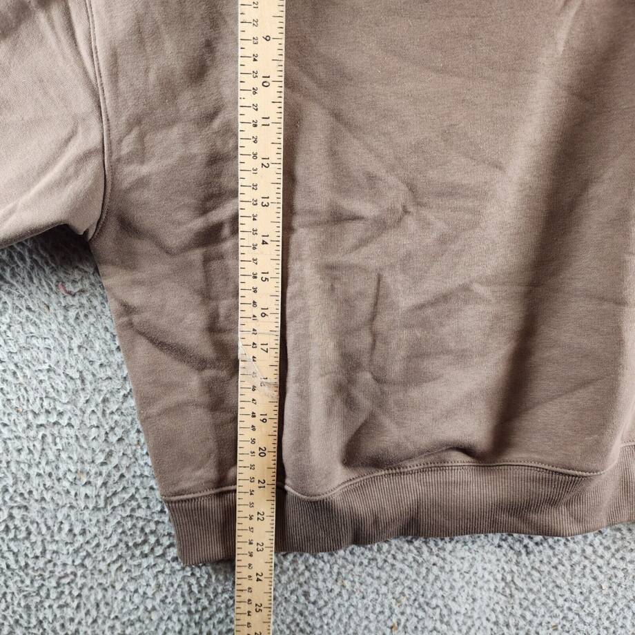 Reebok Identity Cotton Fleece Mock Neck Sweatshirt Women's S Brown Drop Shoulder