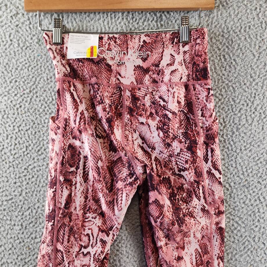 Calvin Klein Performance Printed 7/8 Length Leggings Women's Small Python Raven