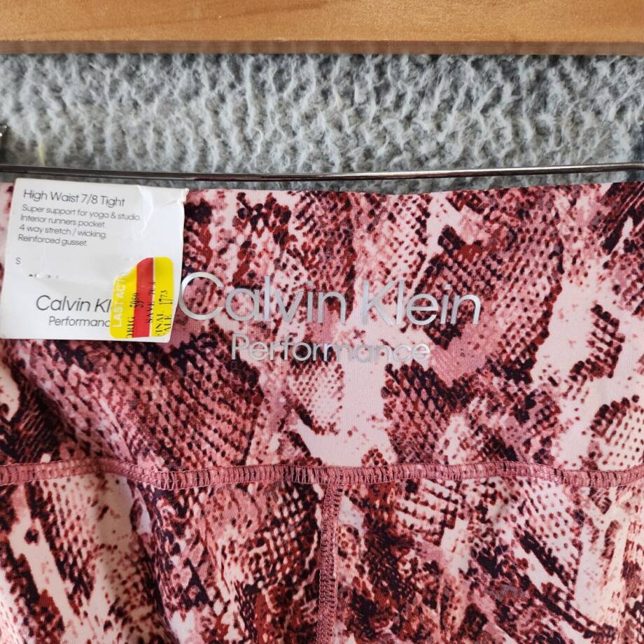 Calvin Klein Performance Printed 7/8 Length Leggings Women's Small Python Raven