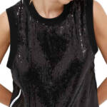 DKNY Sport Sequin Muscle Tank Women's Medium Black Sleeveless Pullover Style