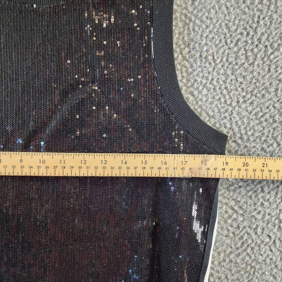 DKNY Sport Sequin Muscle Tank Women's Medium Black Sleeveless Pullover Style