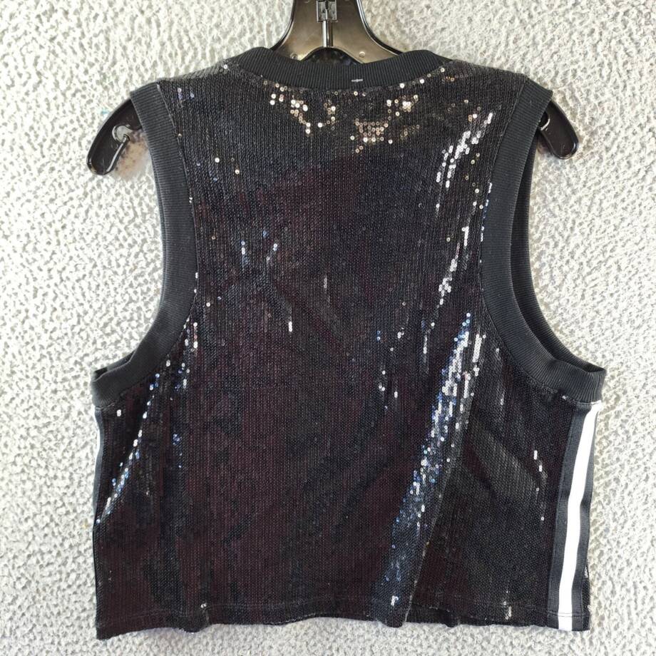 DKNY Sport Sequin Muscle Tank Women's Medium Black Sleeveless Pullover Style