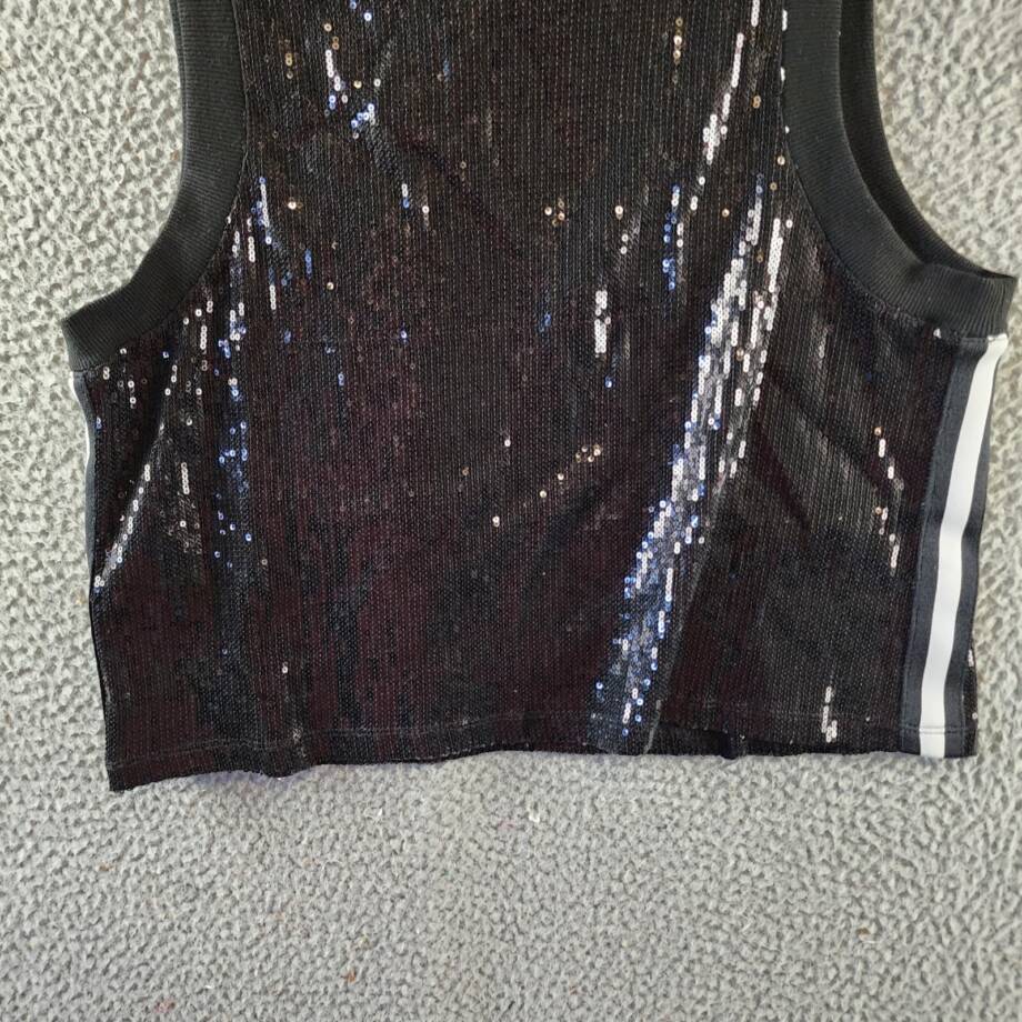 DKNY Sport Sequin Muscle Tank Women's Medium Black Sleeveless Pullover Style