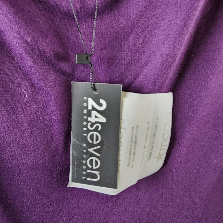 24seven Comfort Apparel Plus Size Fit & Flare Midi Dress Women's 1X Purple L/S