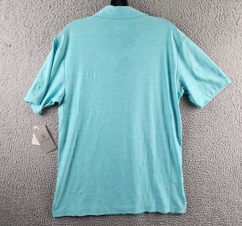 PGA TOUR Jasper Airflux Performance Polo Shirt Men's S Med Blue Curacao Htr
