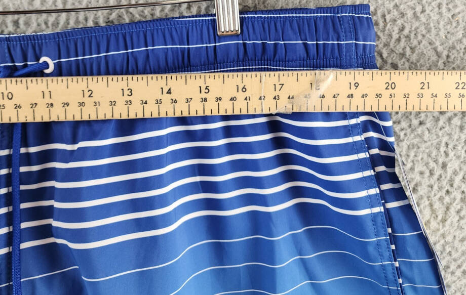 Nautica Ombre Stripe Full Elastic Swim Trunks Men's XXL Bright Cobalt Drawstring