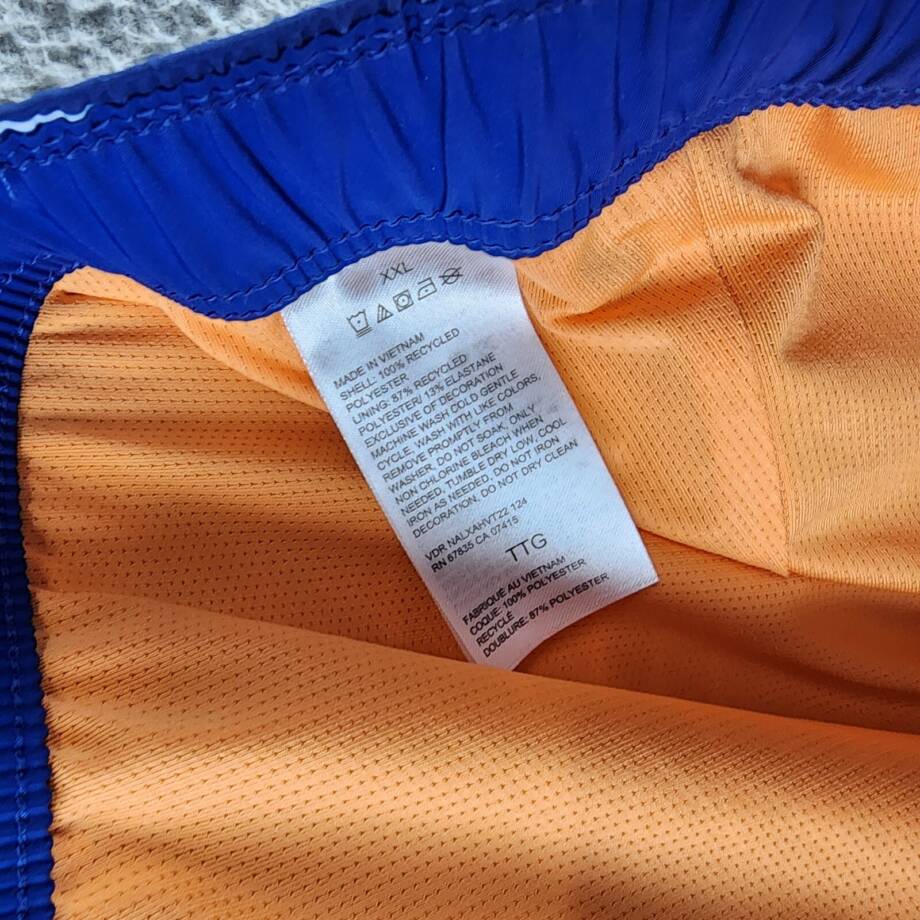 Nautica Ombre Stripe Full Elastic Swim Trunks Men's XXL Bright Cobalt Drawstring