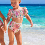 Shade Critters Retro Blossom Smocked High Waist 2-Piece Swimsuit Girls' 5T Multi