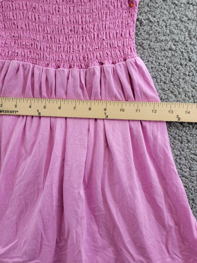 Splendid Smocked Eyelet Dress Girls' 8 Sherbert Solid Square Neck Pullover