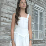 KatieJnyc Willow Dress Big Girls' L White Straight Neck Sleeveless Pullover