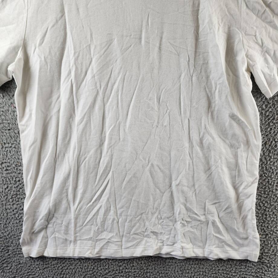Polo Ralph Lauren Classic-Fit Cotton-Linen Mesh Polo Shirt Mens L White Collared