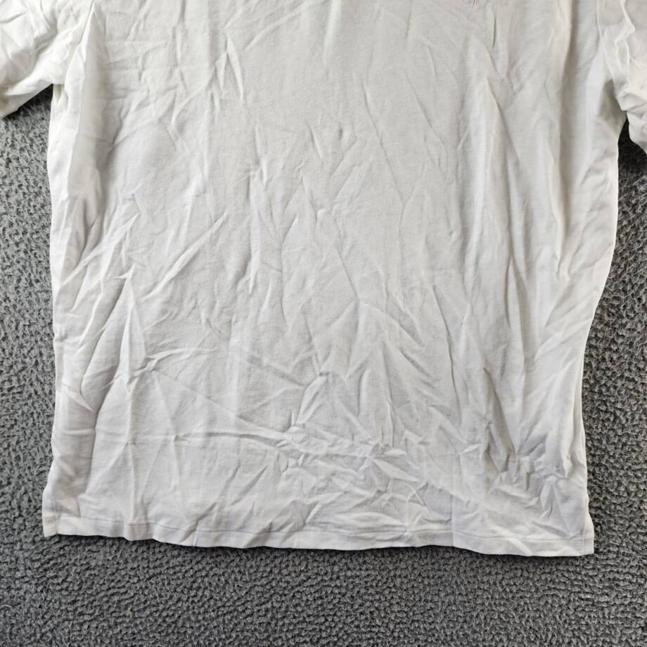 Polo Ralph Lauren Classic-Fit Cotton-Linen Mesh Polo Shirt Mens L White Collared