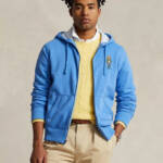 Polo Ralph Lauren Polo Bear Fleece Full-Zip Hoodie Mens XXL Blue Kangaroo Pocket