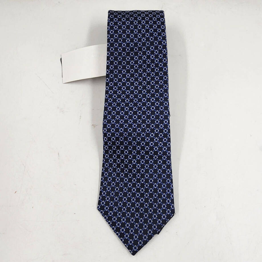 The Men's Store at Bloomingdale's Chainlink Grid Silk Classic Tie Men's 8 Navy