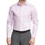 Calvin Klein Steel Modern Pin Cord Dress Shirt Men's XL 34/35 17.5 Pink Lavender
