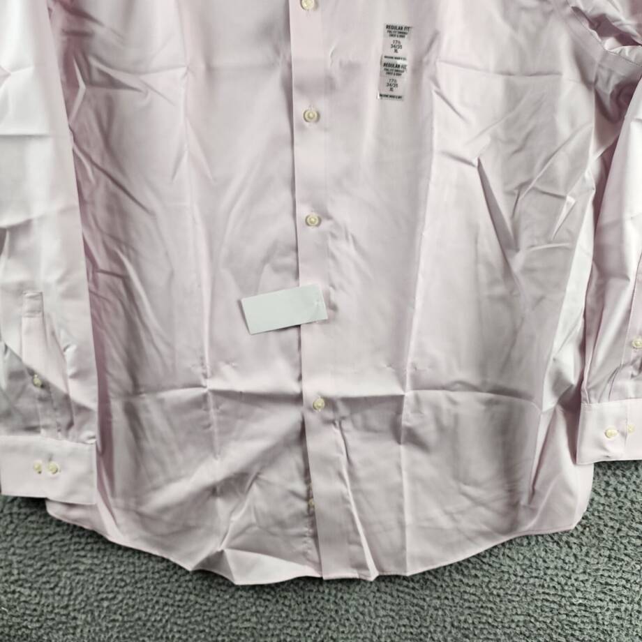 Calvin Klein Steel Modern Pin Cord Dress Shirt Men's XL 34/35 17.5 Pink Lavender
