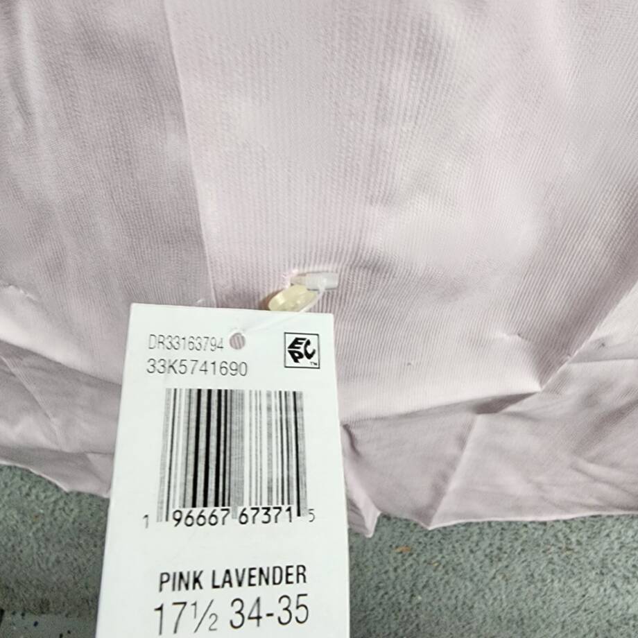 Calvin Klein Steel Modern Pin Cord Dress Shirt Men's XL 34/35 17.5 Pink Lavender