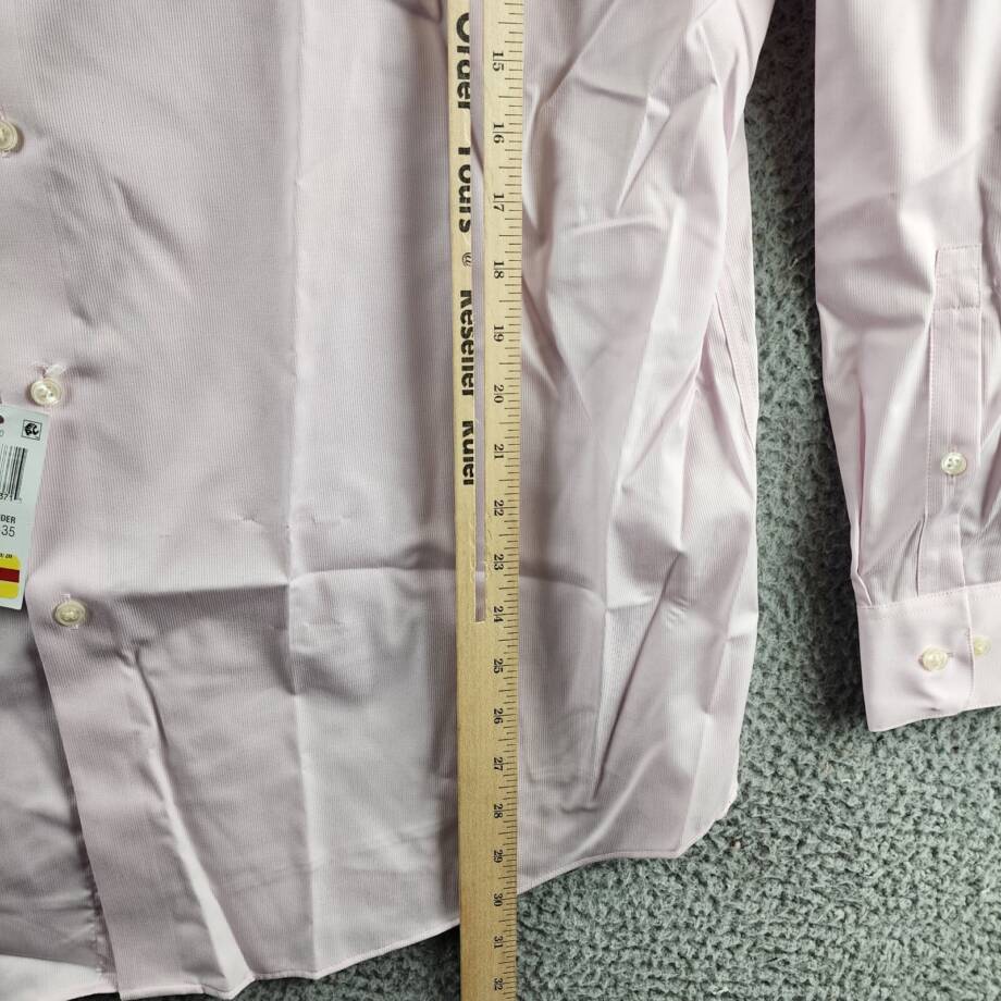 Calvin Klein Steel Modern Pin Cord Dress Shirt Men's XL 34/35 17.5 Pink Lavender