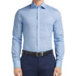 Tommy Hilfiger Slim-Fit Wrinkle-Free Twill Dress Shirt Men's 2XL Light Blue L/S